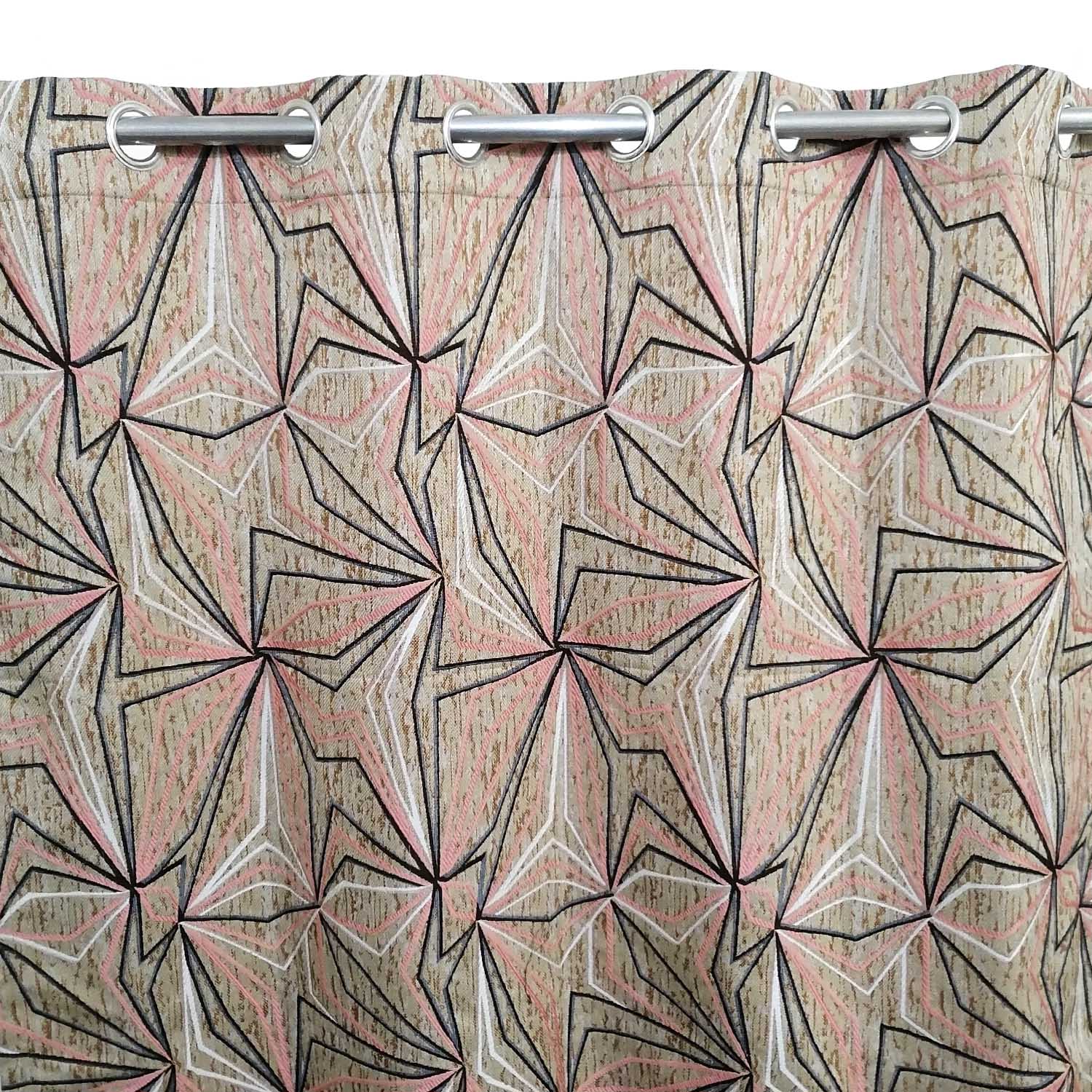 Thick Viscose Curtain Pink & Black Stars