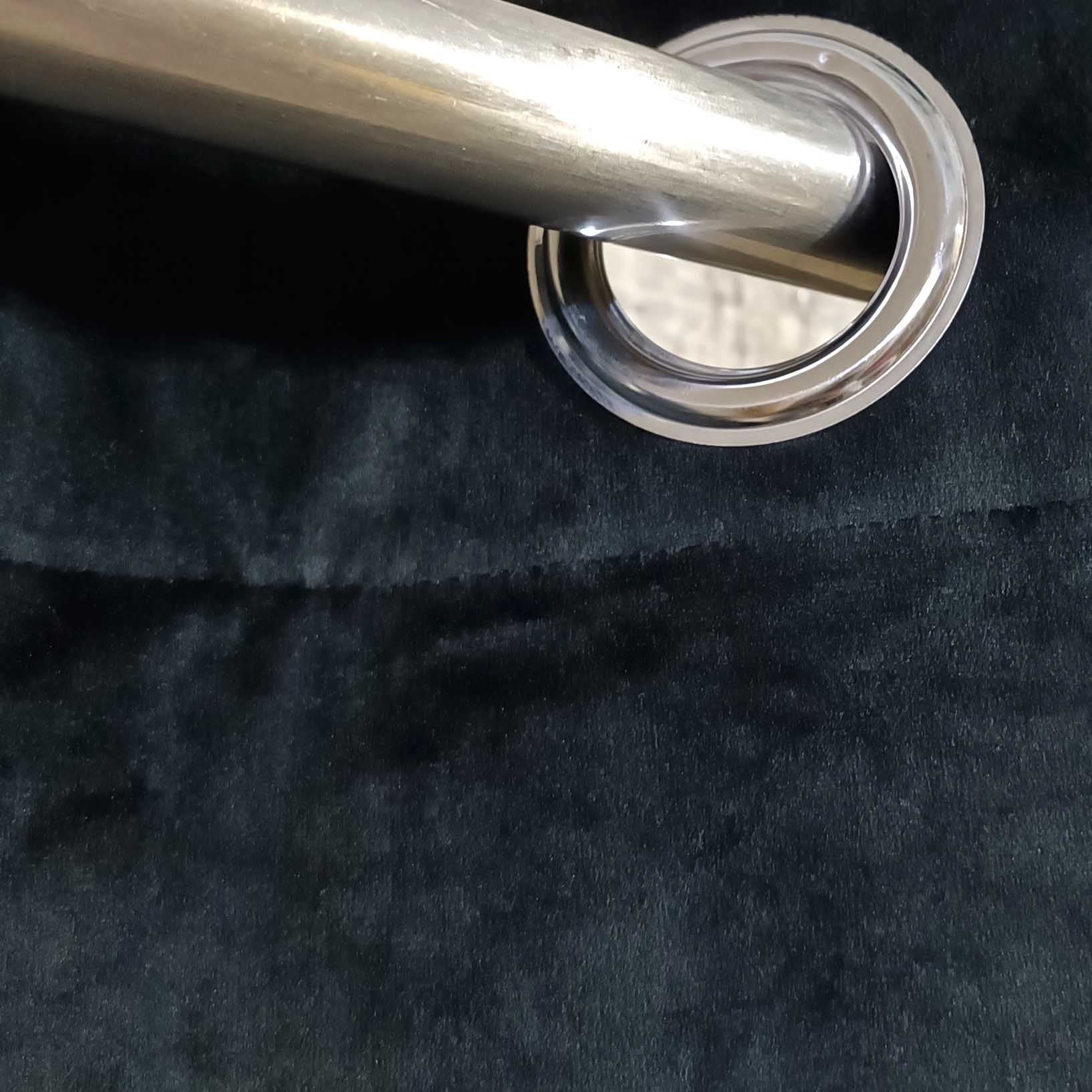 Plain Velvet Curtain Black