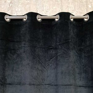 Plain Velvet Curtain Black
