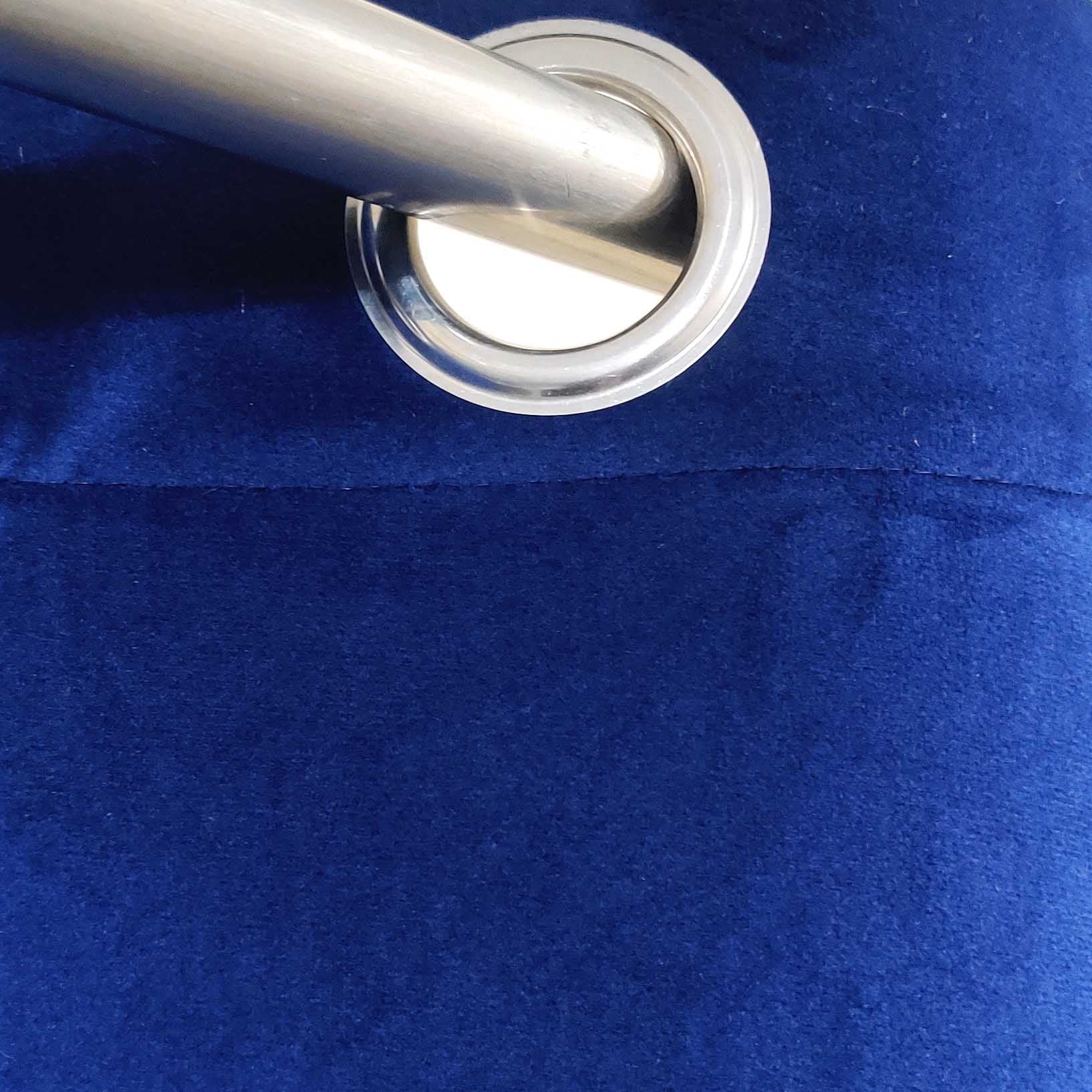 Plain Velvet Curtain Royal Blue