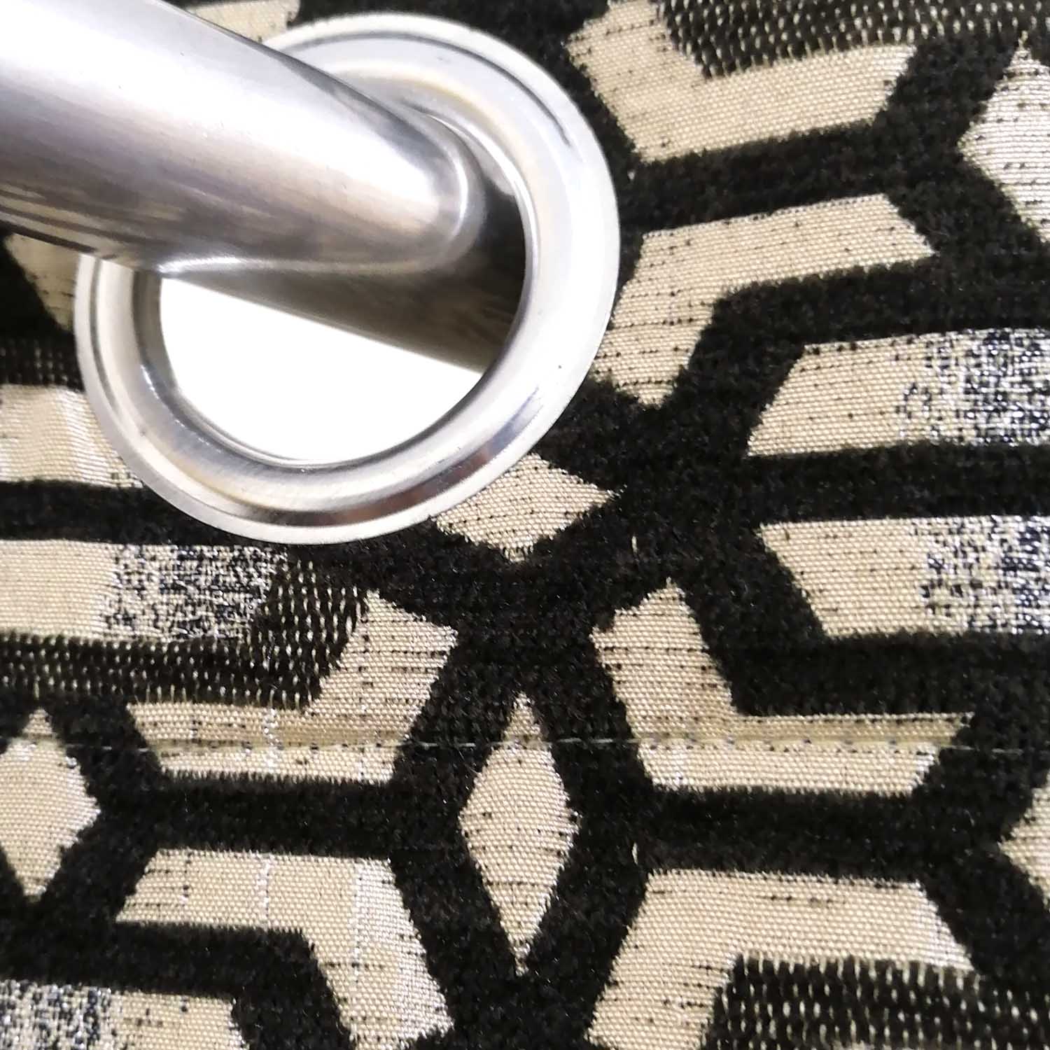 Thick Viscose Curtain Dark Brown on Off-White Base
