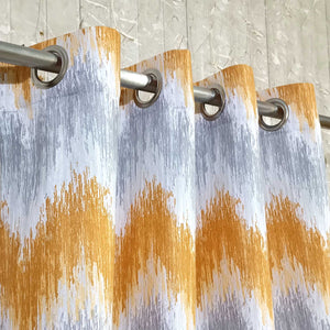 Last 1 left Transmission Waves Yellow Grey  Duck Cotton Curtain