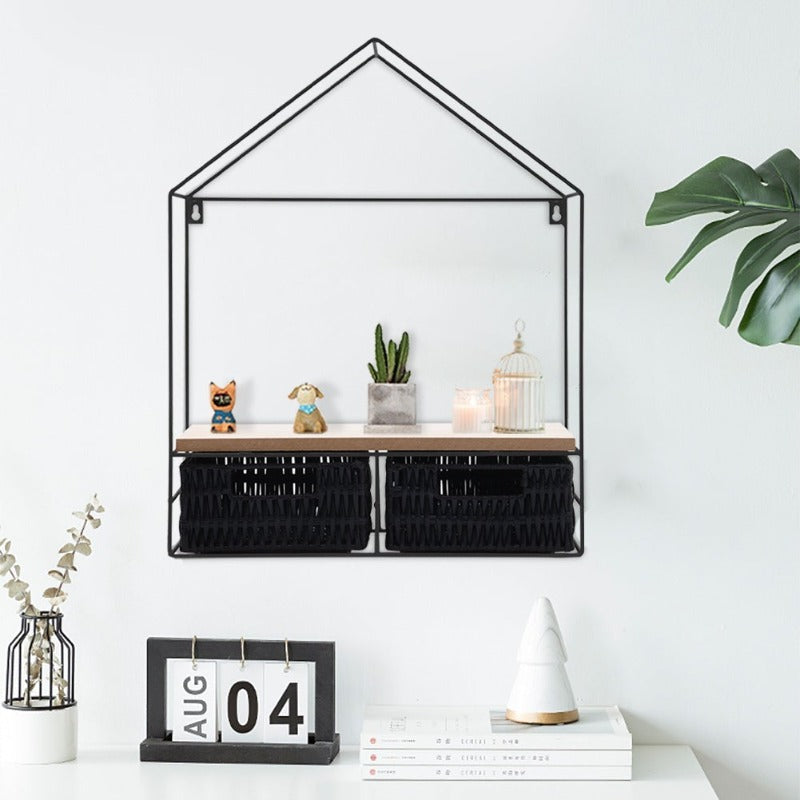 Wall-Mounted "Cottage" Metal Storage Frame - waseeh.com