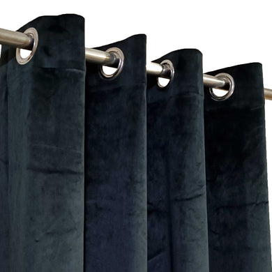 Plain Velvet Curtain Black