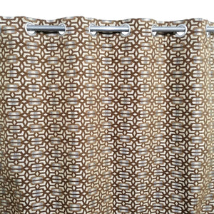 Thick Viscose Curtain Lite Brown on Off-White Base