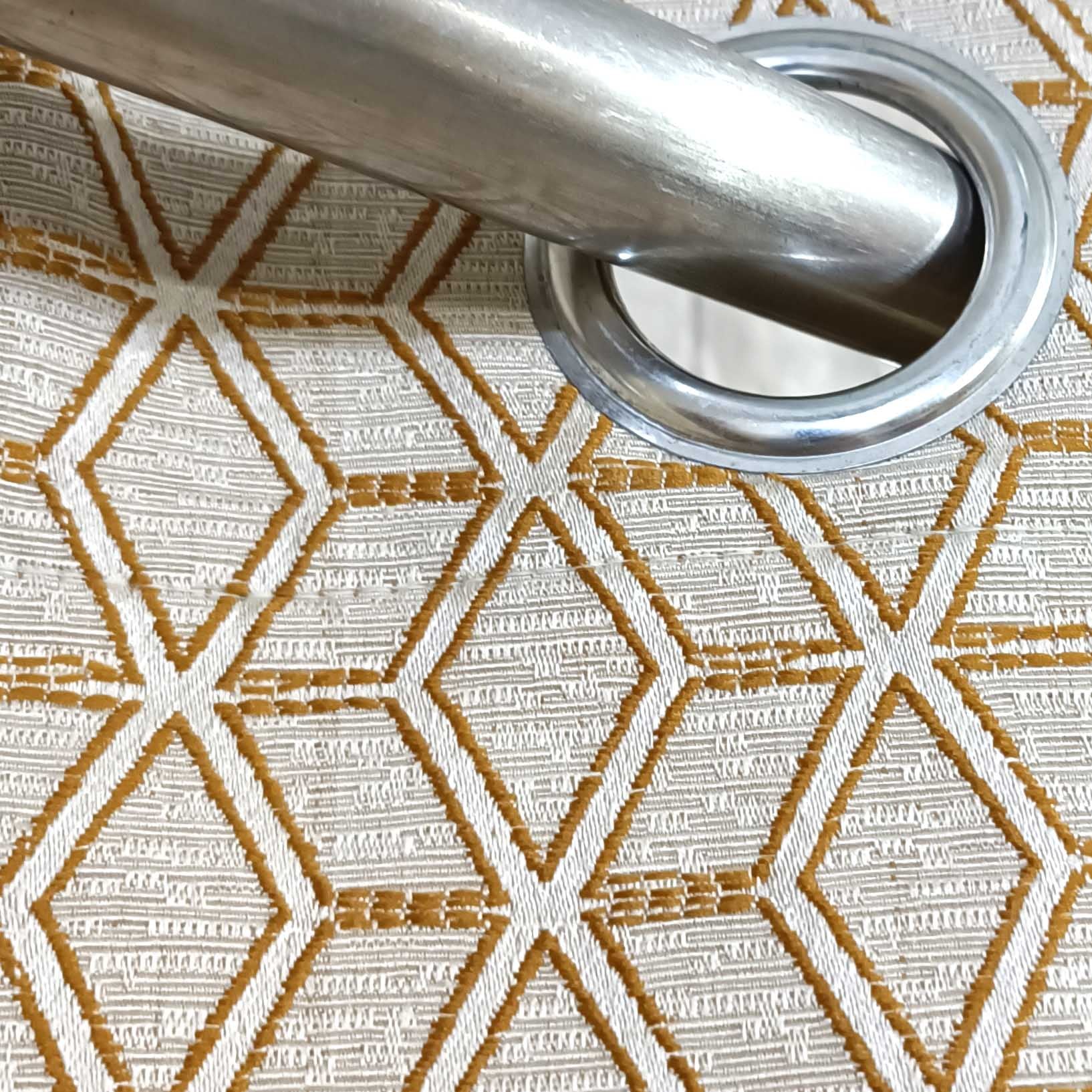 Thick Viscose Curtain Brown on Off-White