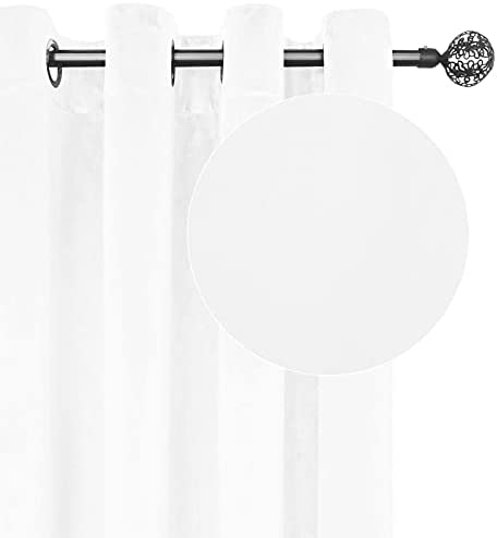 Plain Velvet Curtain White