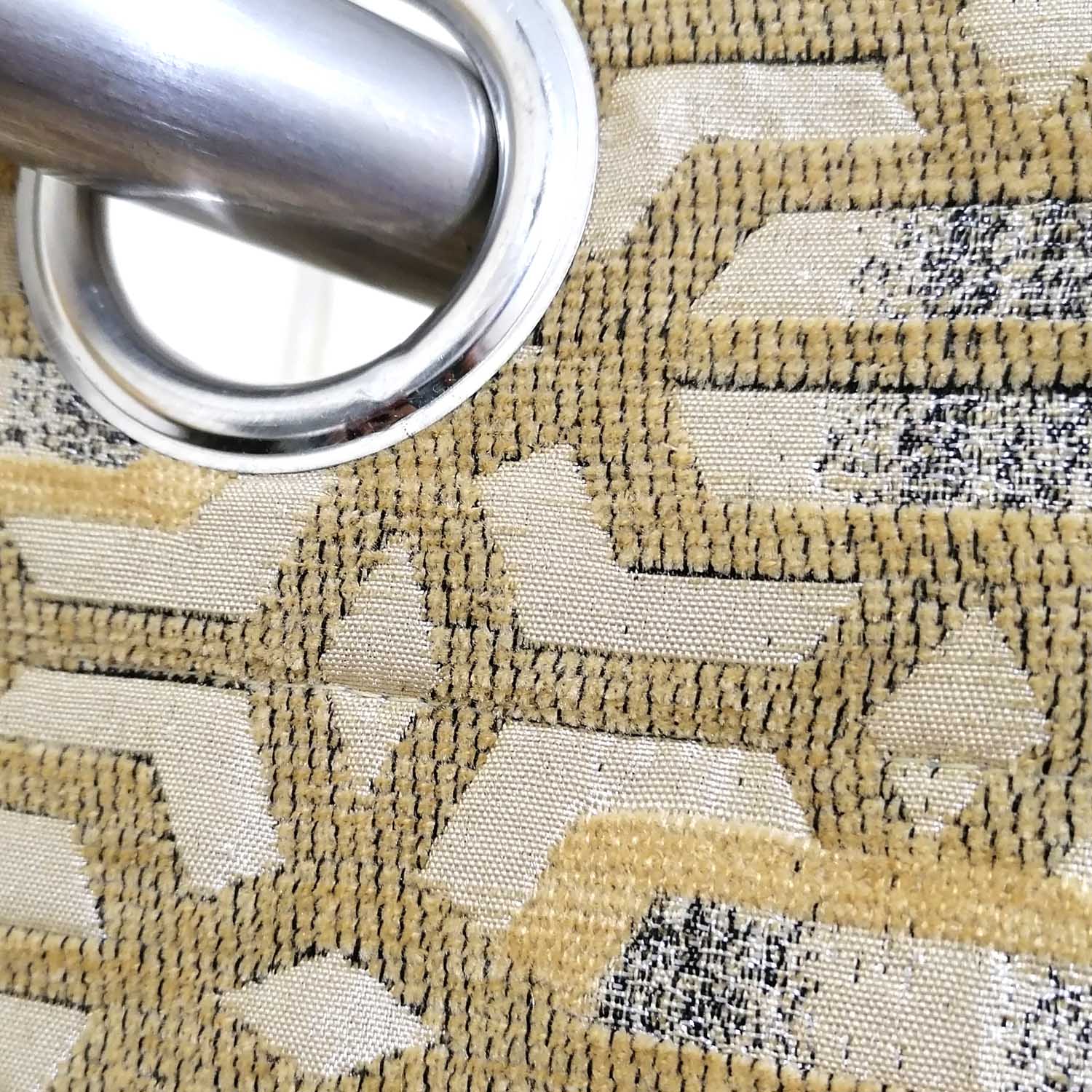 Thick Viscose Curtain Golden on Off-White Base