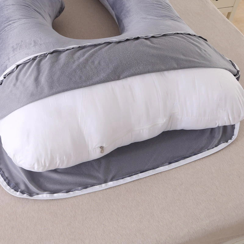 Pregnancy Pillow / U- Shape Maternity Pillow / Sleeping Support Pillow Grey