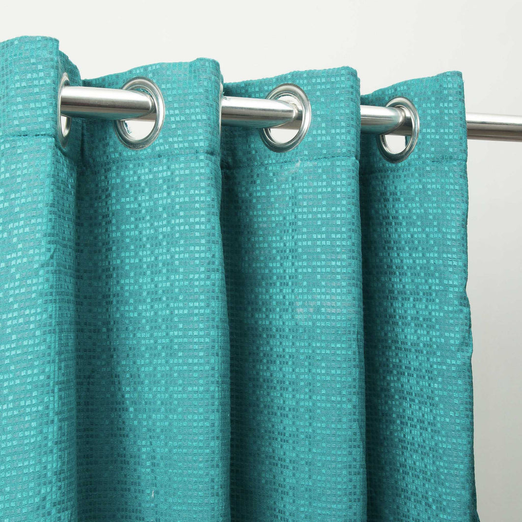 Turquoise 3D Jacquard Curtain