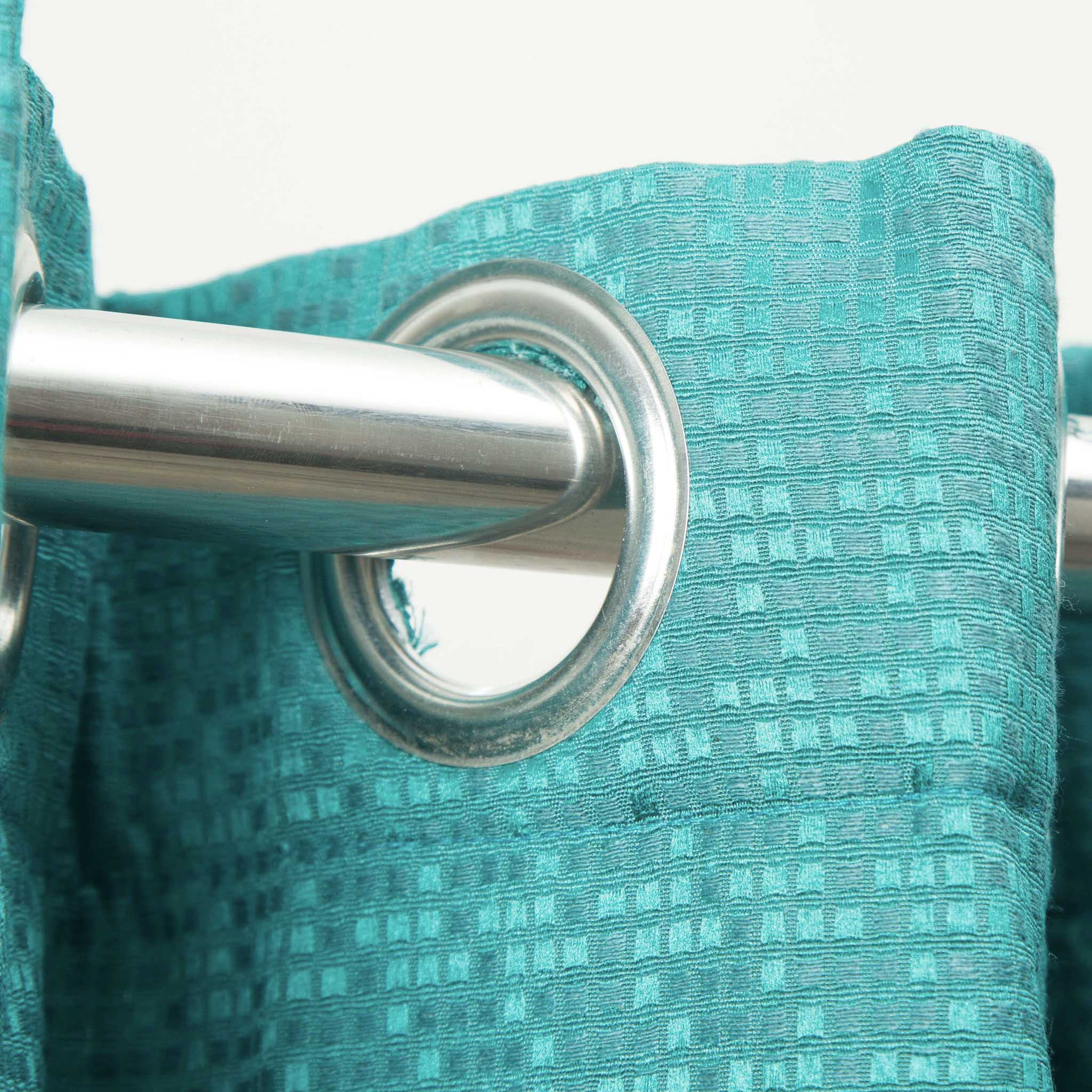 Turquoise 3D Jacquard Curtain