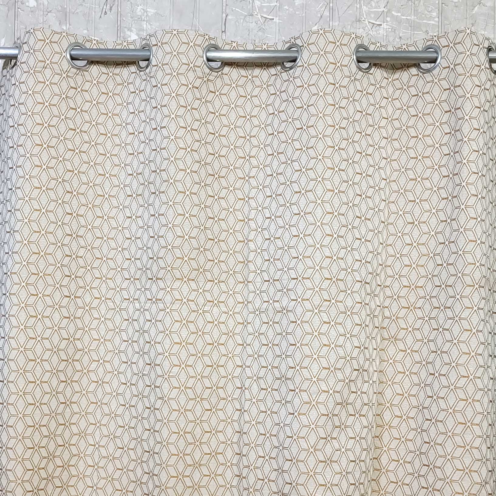Thick Viscose Curtain Brown on Off-White