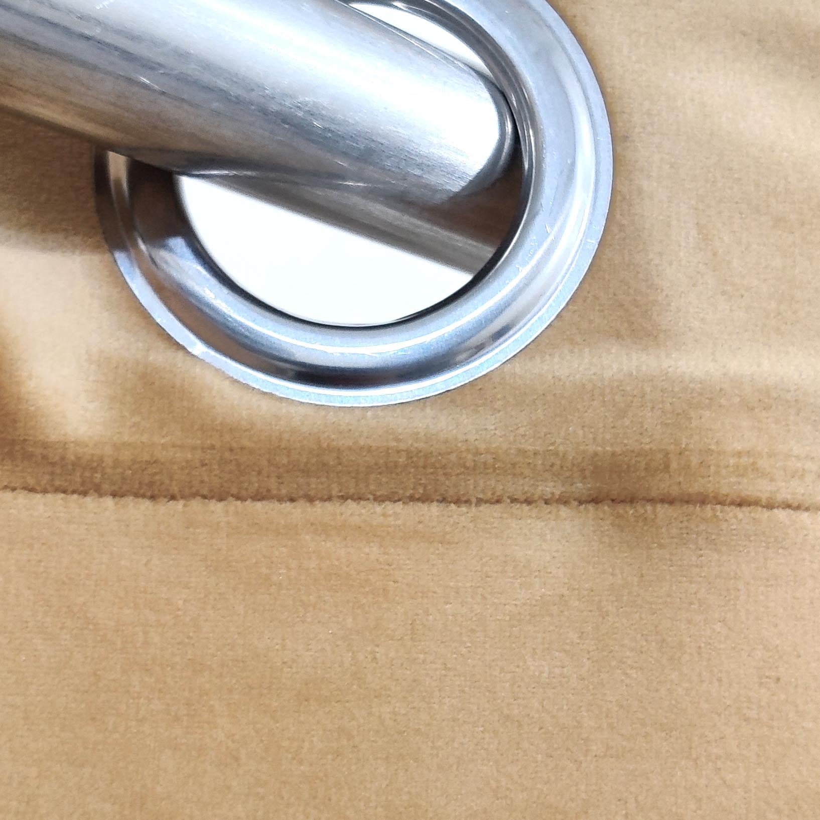 Plain Velvet Curtain Khaki