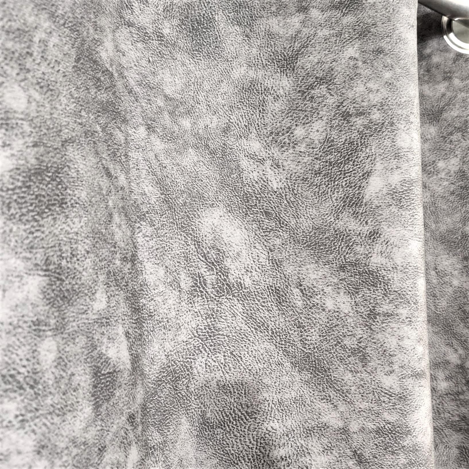 Leatherette Shaded Velvet Curtain Grey