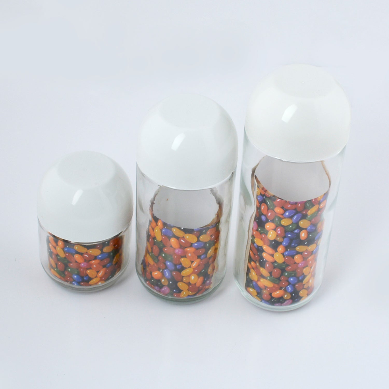 3 Pcs Glass Jar Lid to Measure