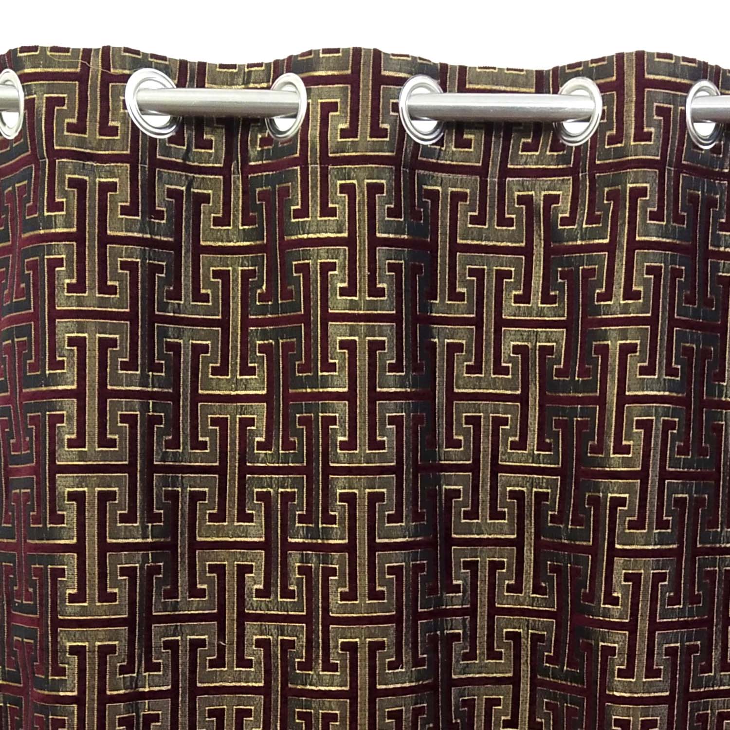Thick Viscose Curtain Versace Maroon