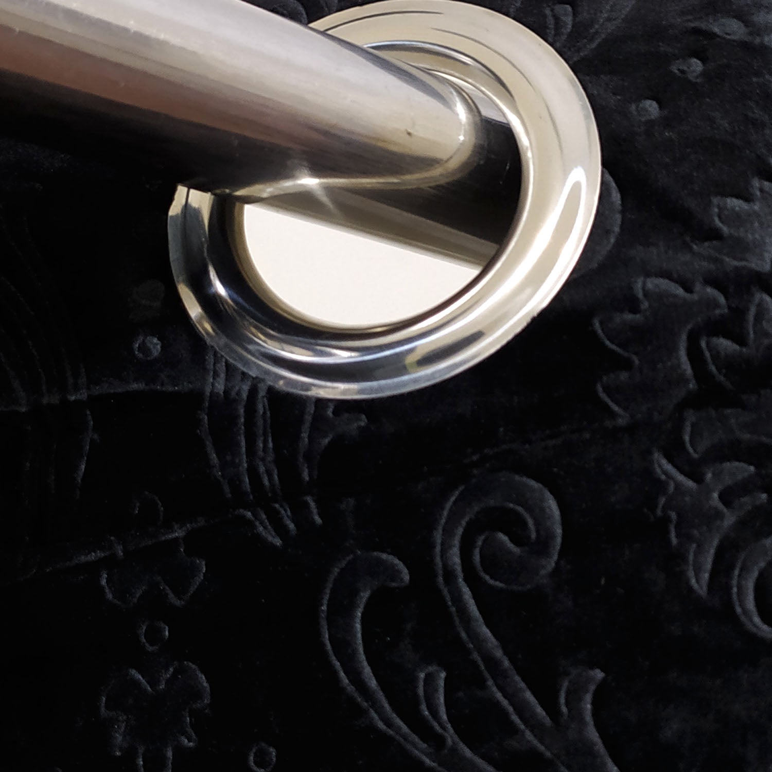 Self Embossed Velvet Curtain Black With Lining (2 Pcs Available Only)