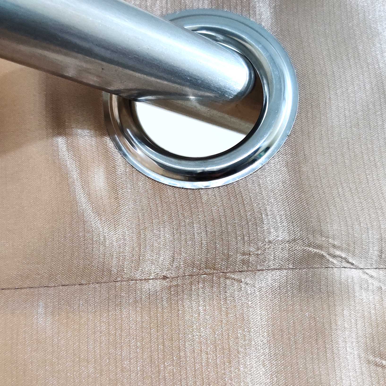 Plain Silk Curtain Silver Gold
