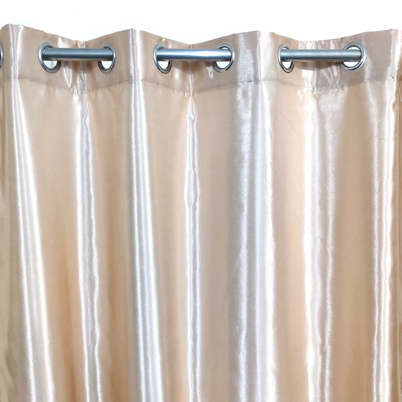 Plain Silk Curtain Silver Gold