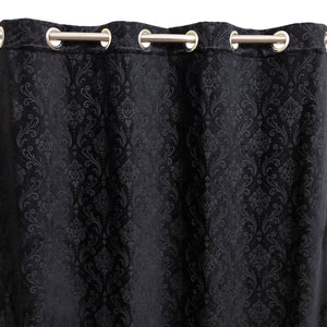 Self Embossed Velvet Curtain Black