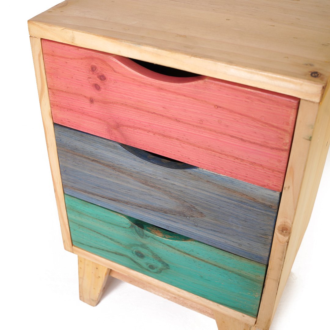 3 Drawers Italian Side Table