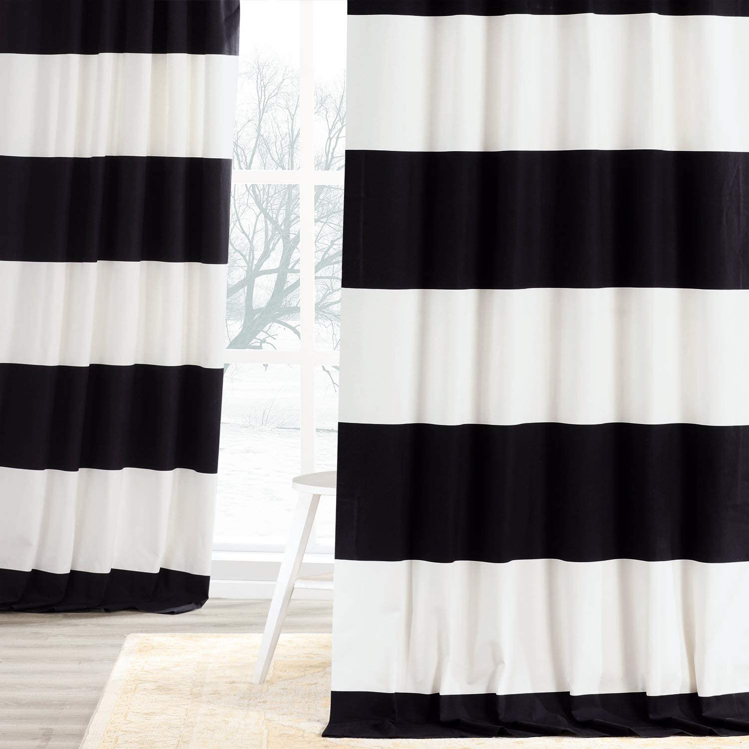 2 Color Patches Velvet Curtain