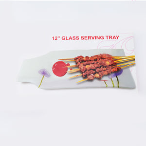 12" Glass Serving Tray / BBQ Platter