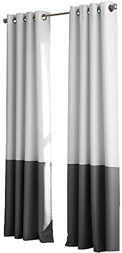 2 Color Patches Velvet Curtain