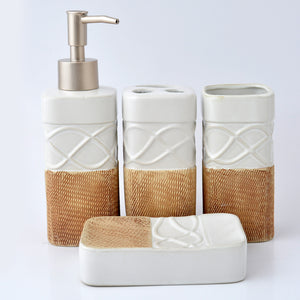 Textured Design Ceramic Bath Set