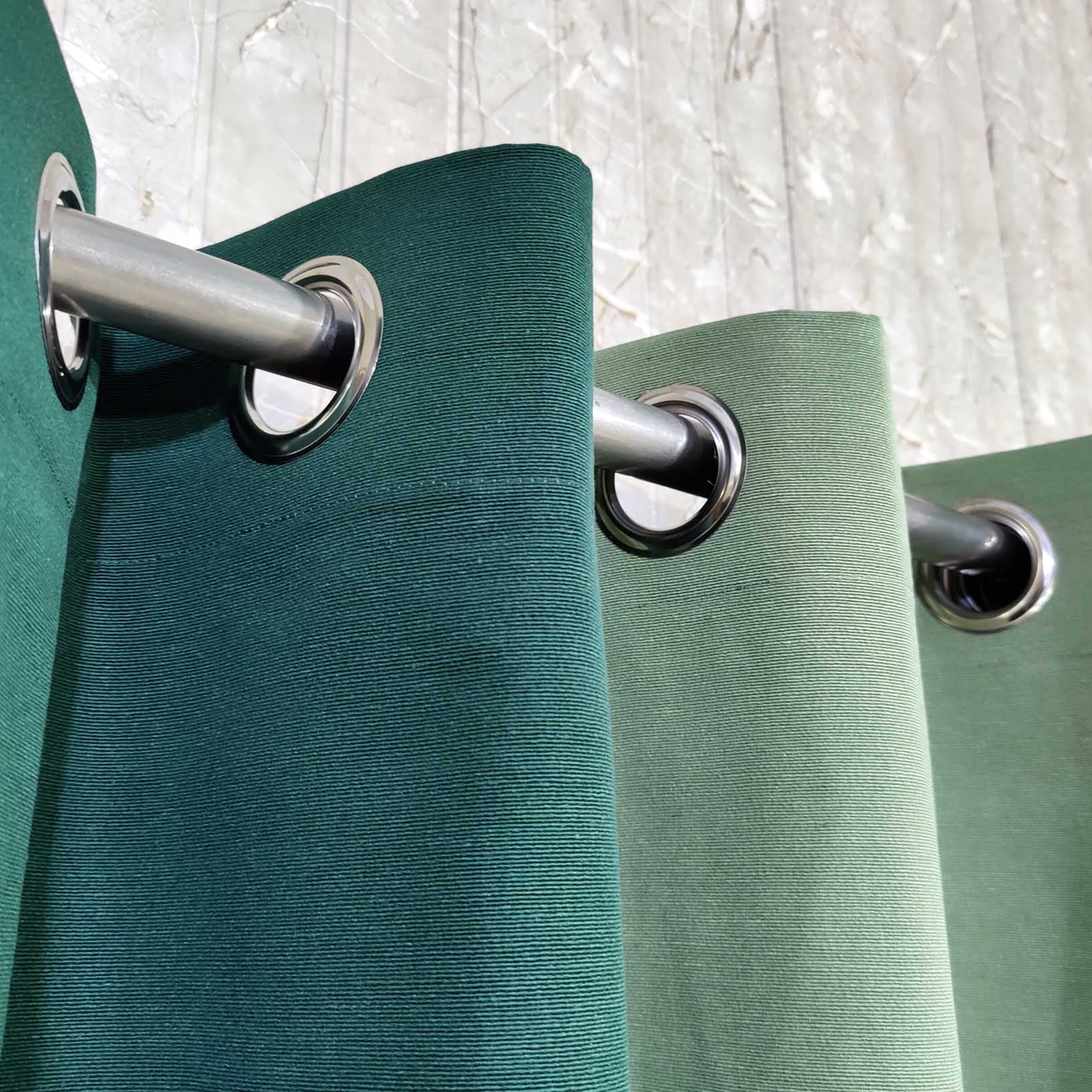 Pair of Plain Duck Cotton Curtain Green & Lite Green Combo