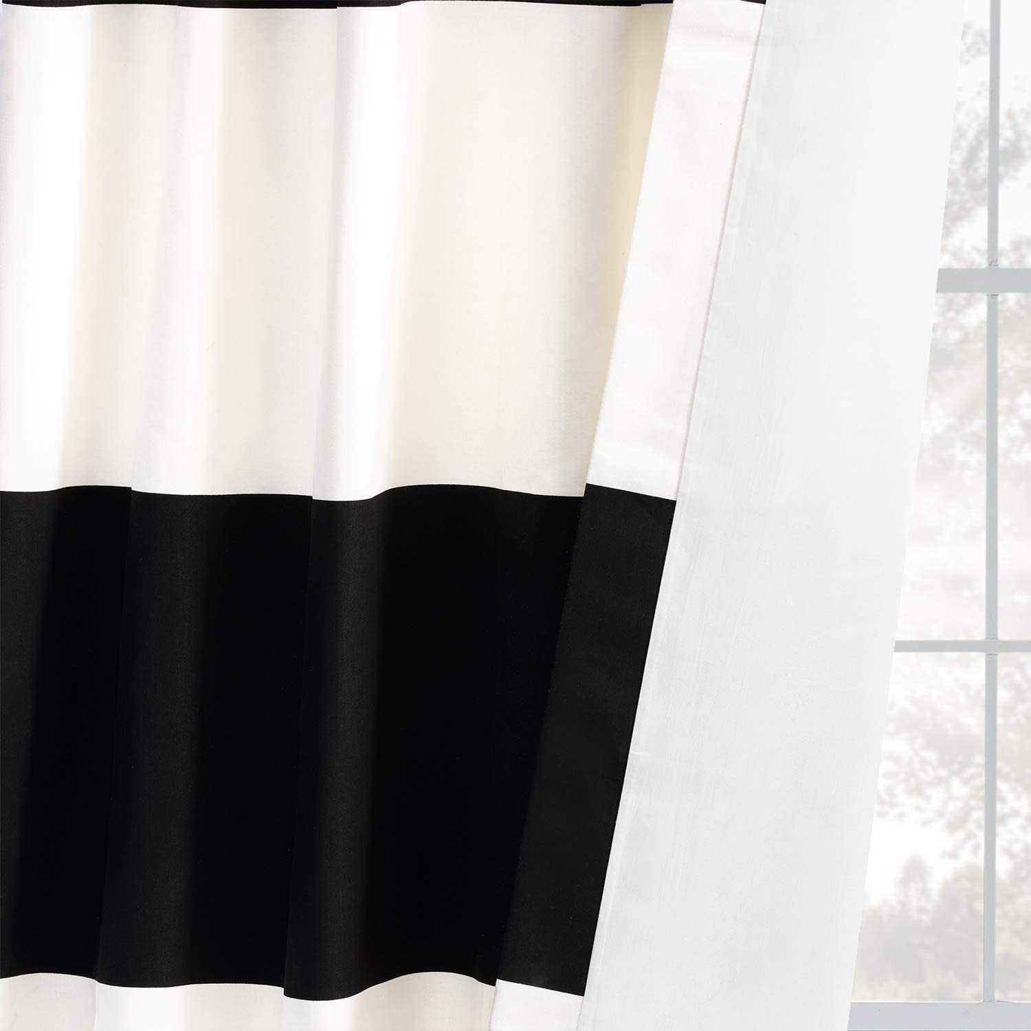 2 Color Patches Velvet Curtain