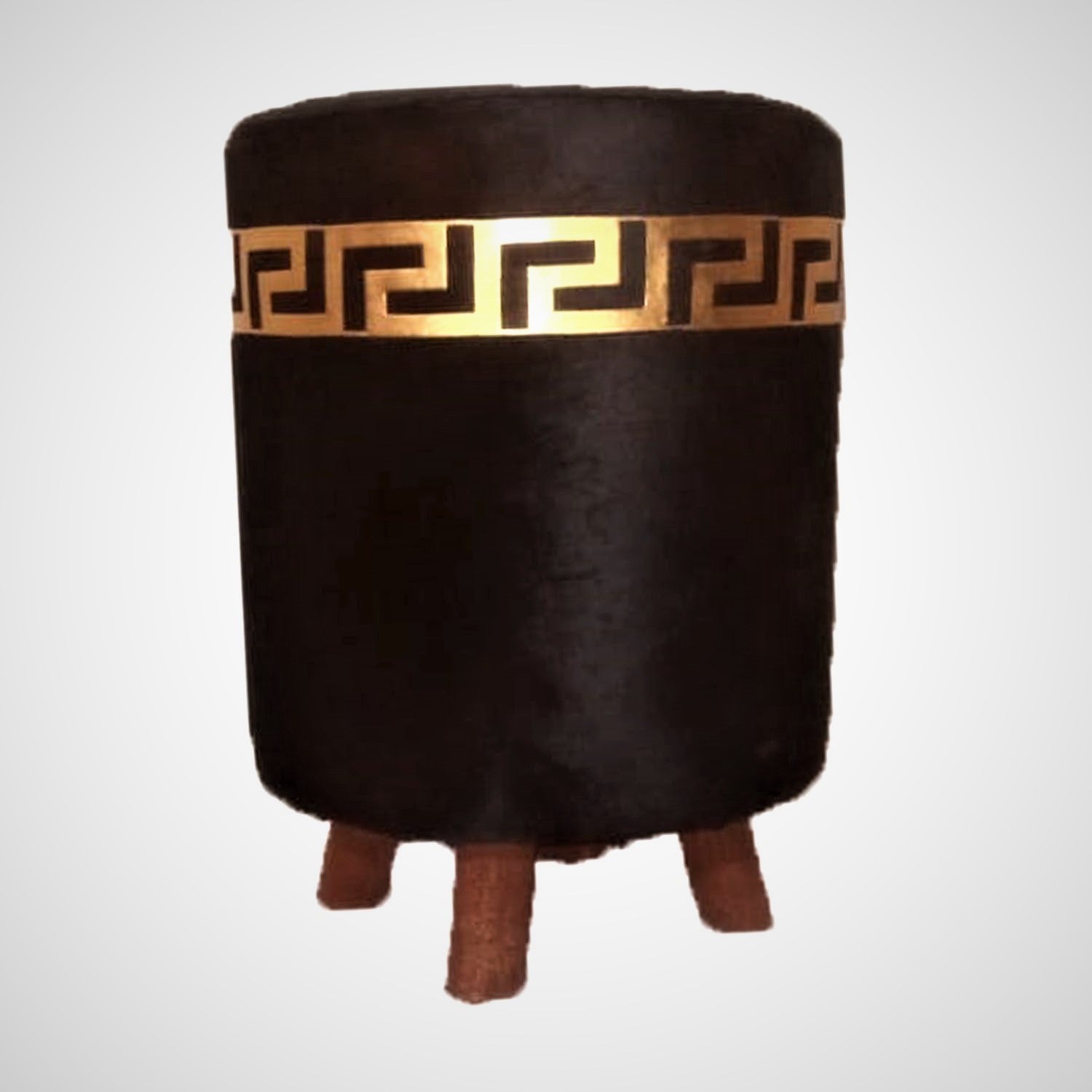 Ottoman Stool Golden On Black