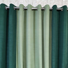 Pair of Plain Duck Cotton Curtain Green & Lite Green Combo