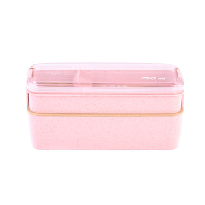 2 Pcs Lunch Box With Spoon & Fork