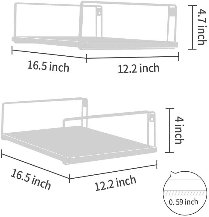 Carbonized Floating Shelves (Pack of 2) - waseeh.com