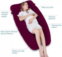 Pregnancy Pillow / U- Shape Maternity Pillow / Sleeping Support Pillow Maroon
