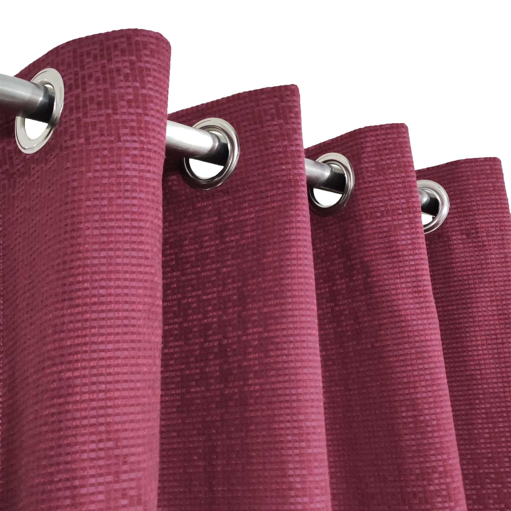 Maroon 3D Jacquard Curtain
