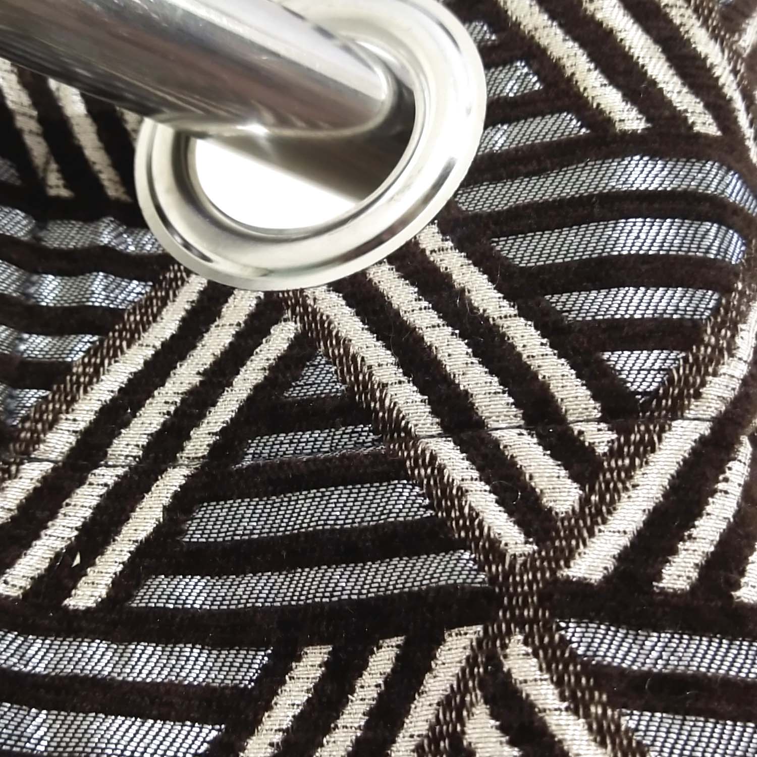 Thick Viscose Curtain Brown Geometric