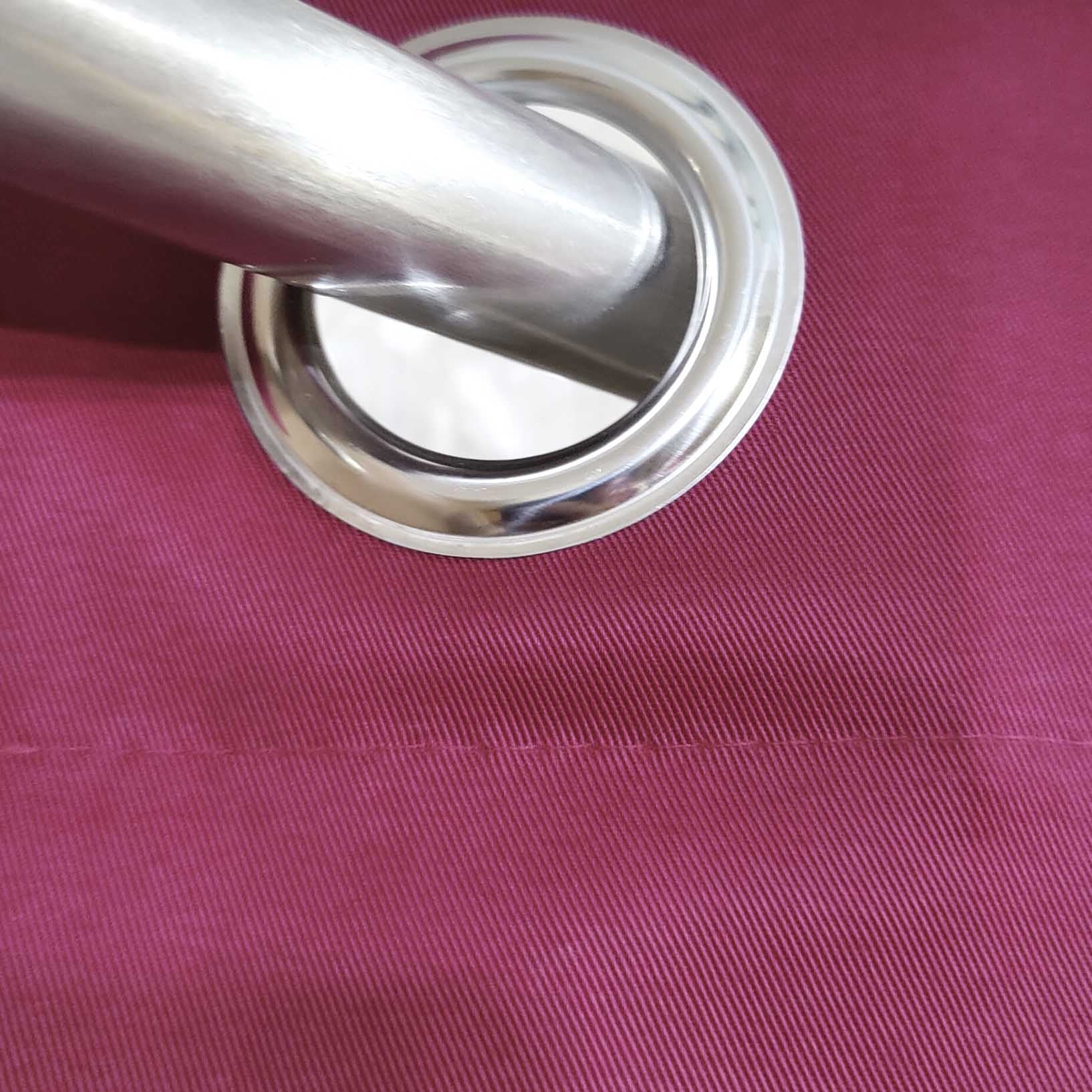 Pair of Plain Denim Curtain Maroon & Beige Combo