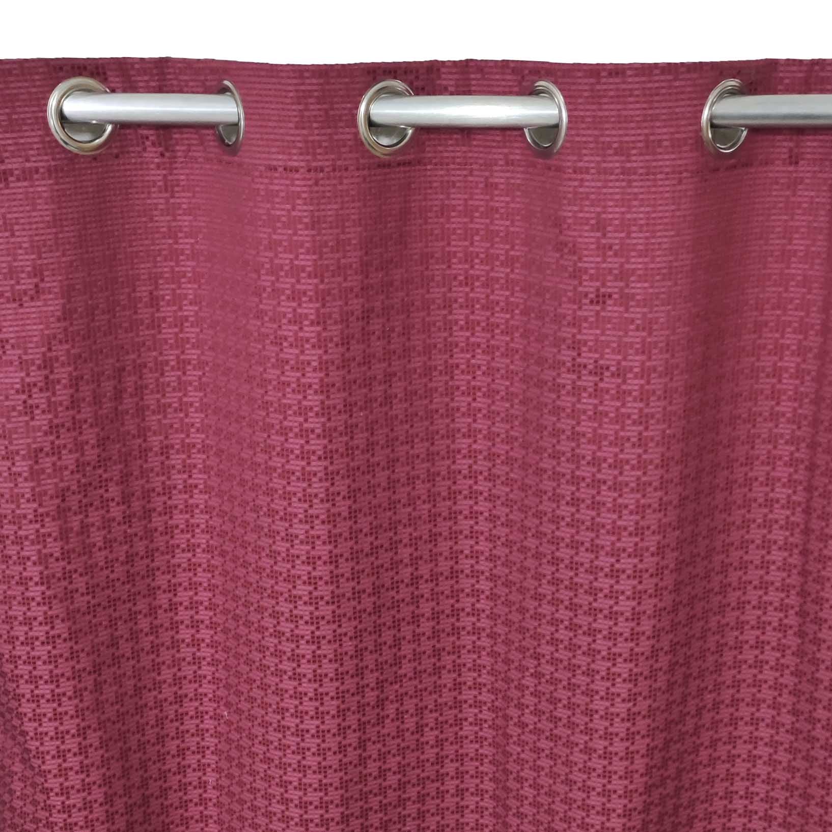Maroon 3D Jacquard Curtain