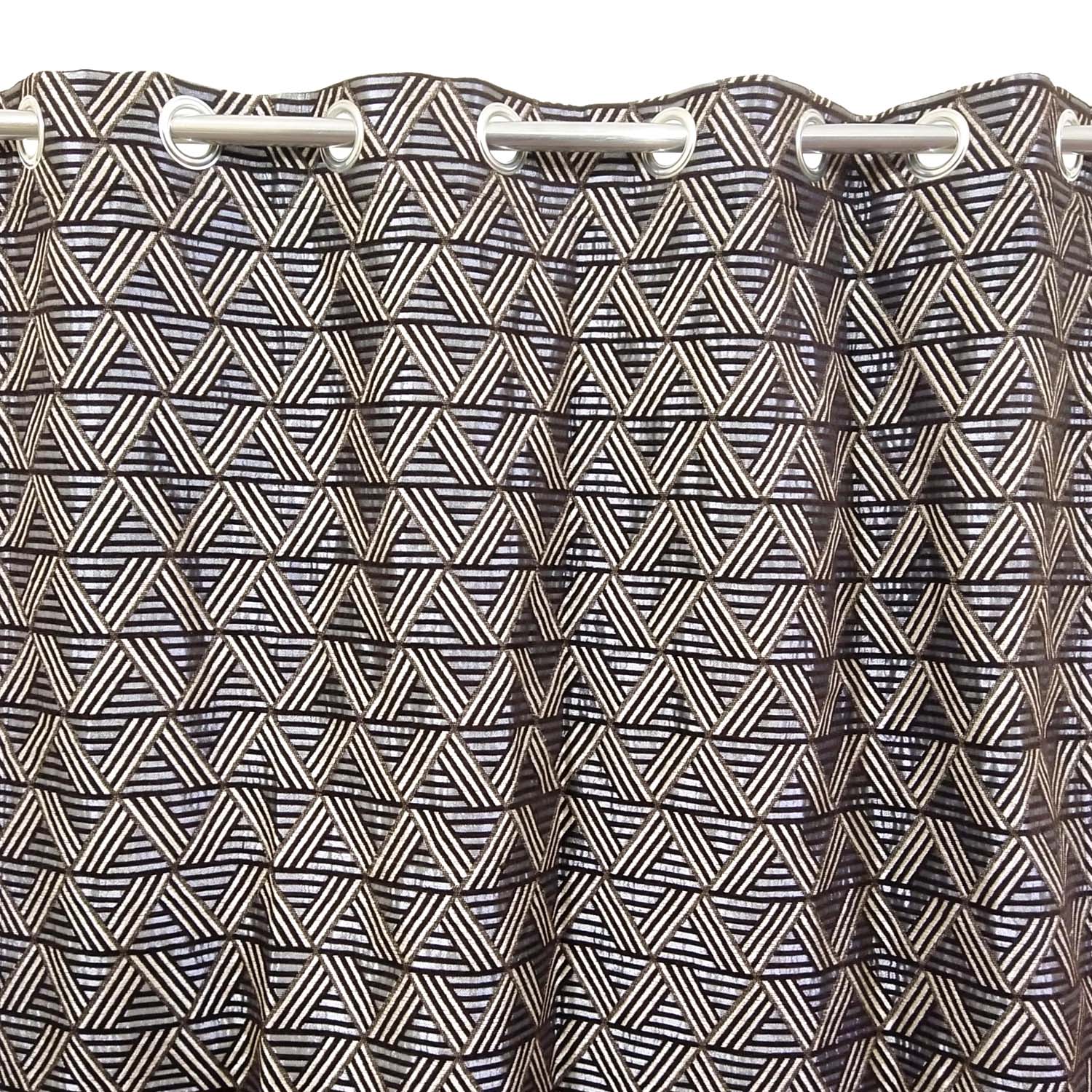 Thick Viscose Curtain Brown Geometric