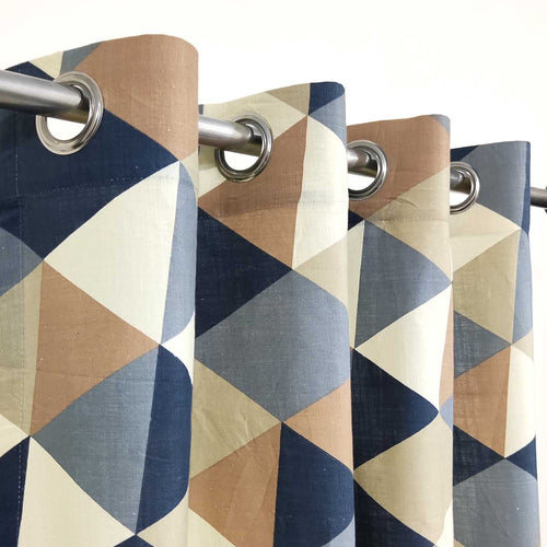 Last 1 left Triangle Mix Duck Cotton Curtain Extra Wide