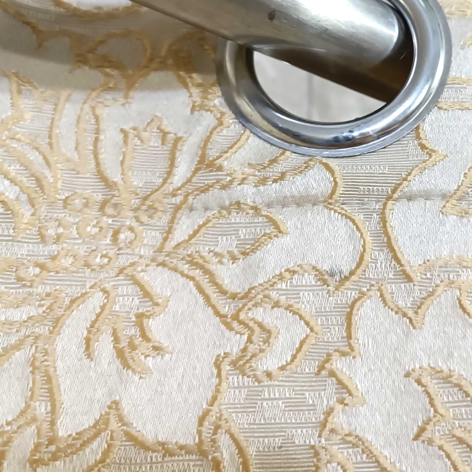 Thick Viscose Curtain Golden on Off-White