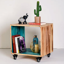 Colored Mobile Side Table On Wheels