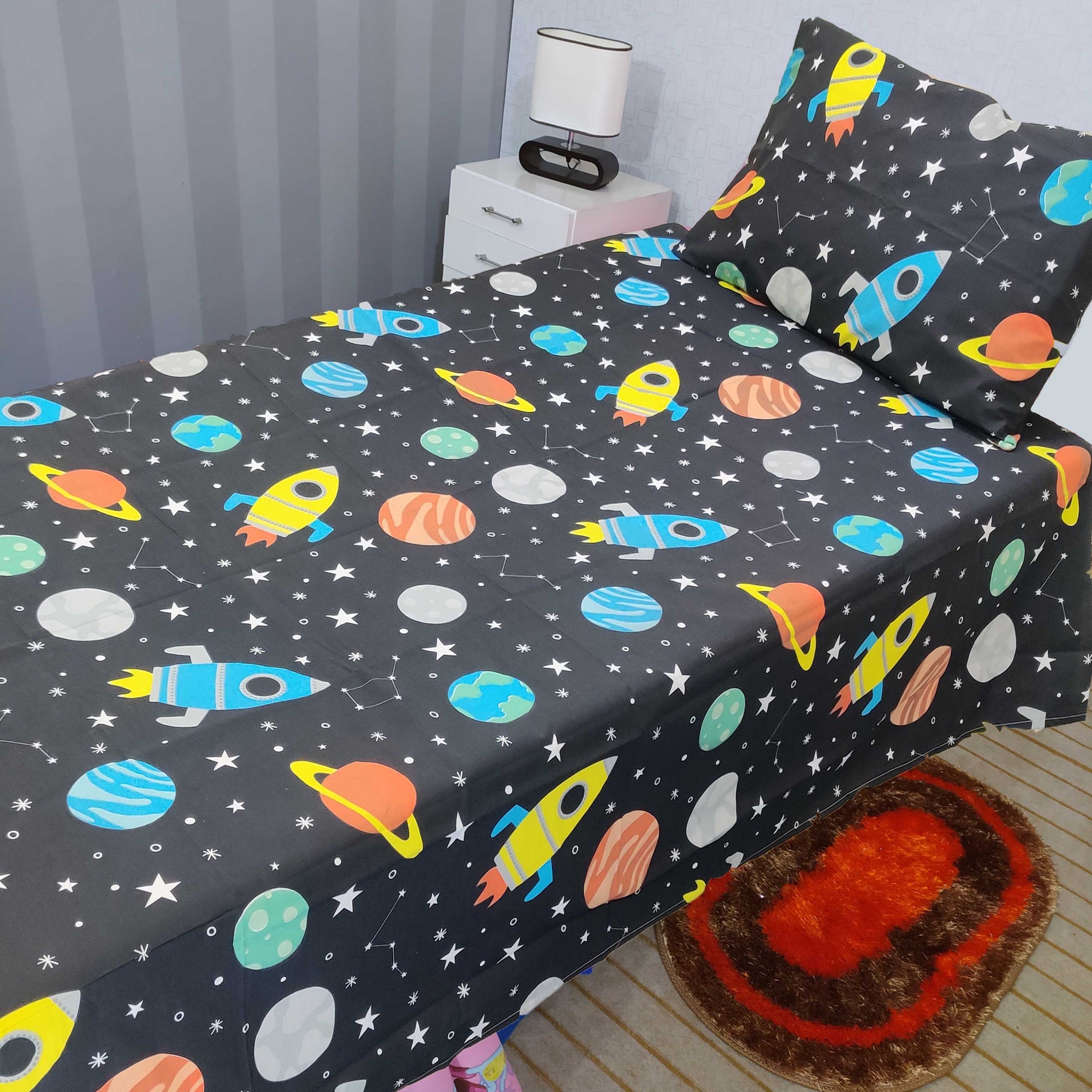 Stars Gallaxy Kids Bed Sheet