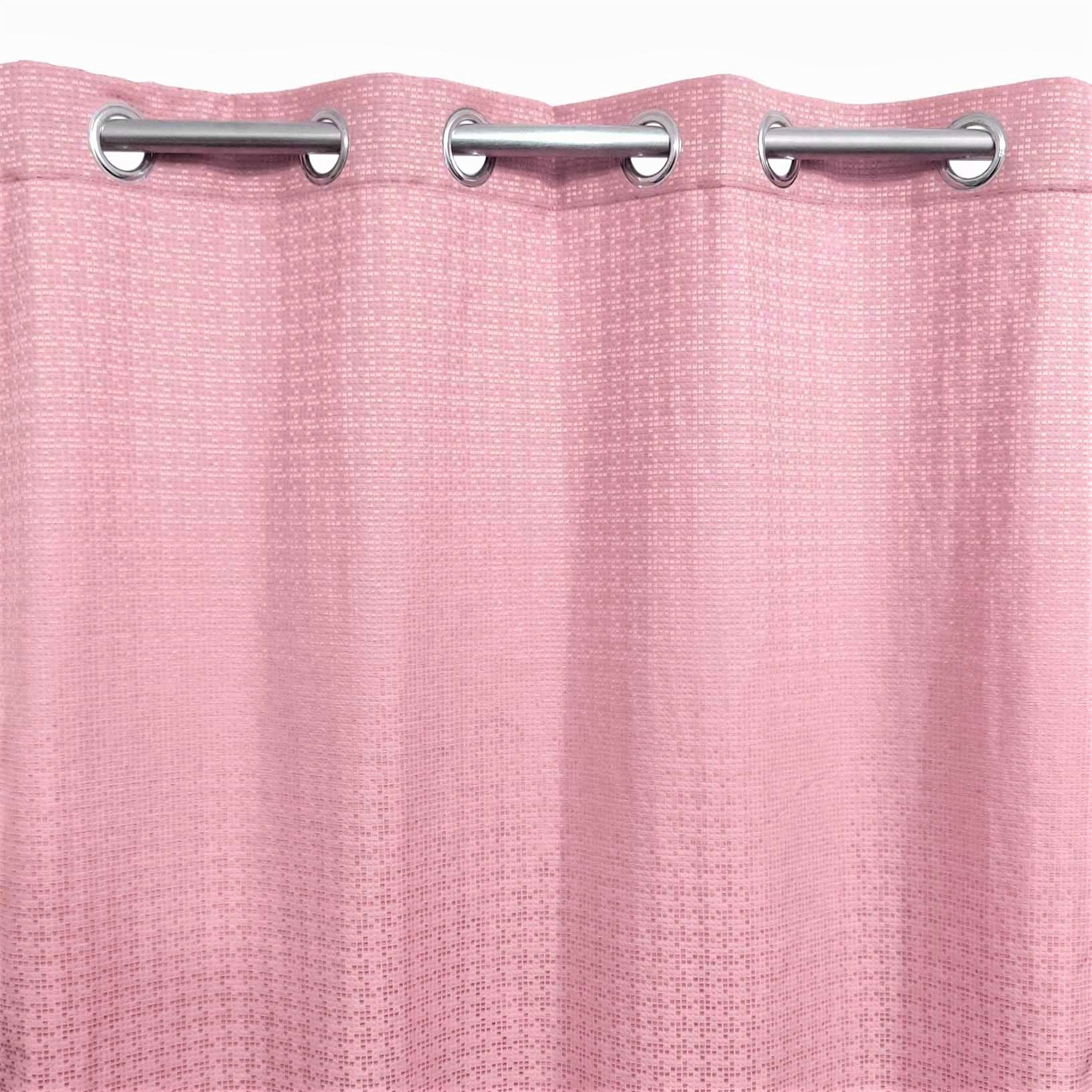 Pink 3D Jacquard Curtain