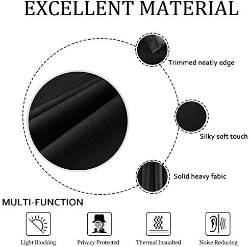 Plain Velvet Curtain Black