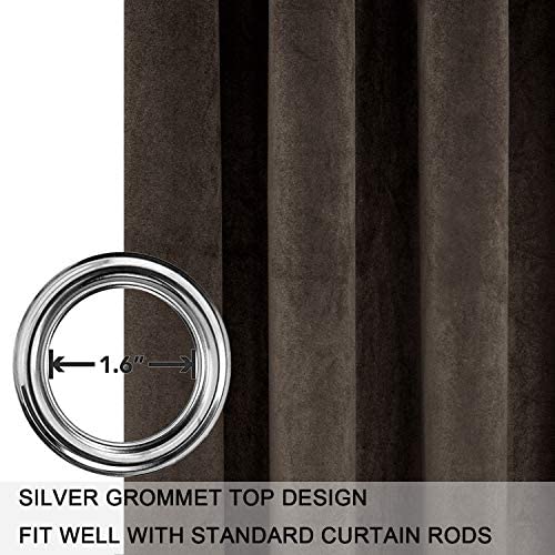 Plain Velvet Curtain Brown