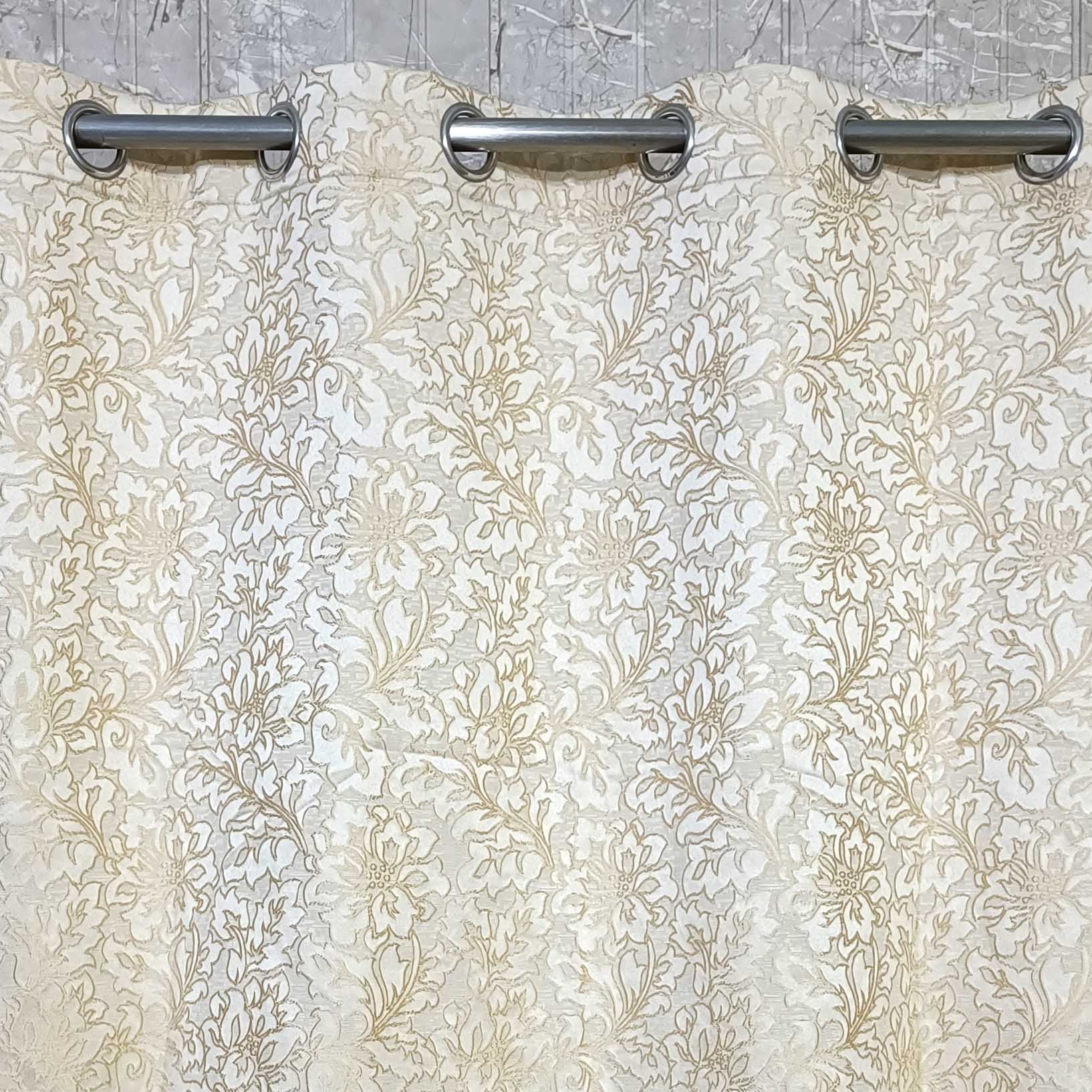 Thick Viscose Curtain Golden on Off-White