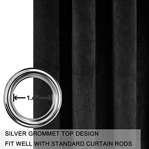 Plain Velvet Curtain Black